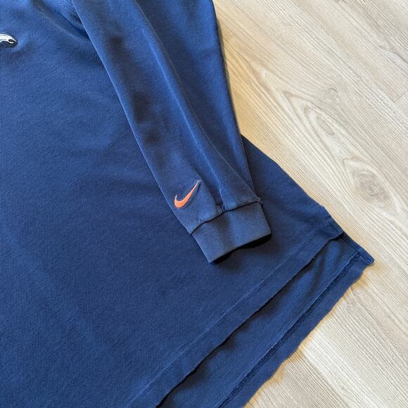 Men's Vintage 90's Nike Denver Broncos 1/4 Zip Pullover Long Sleeve Shirt Sz L - Picture 5 of 7